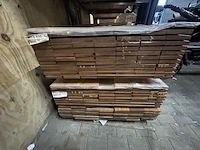 Ca. 79x angelim pedra planken geschaafd, 21x145mm, lengte 435cm - afbeelding 3 van  3