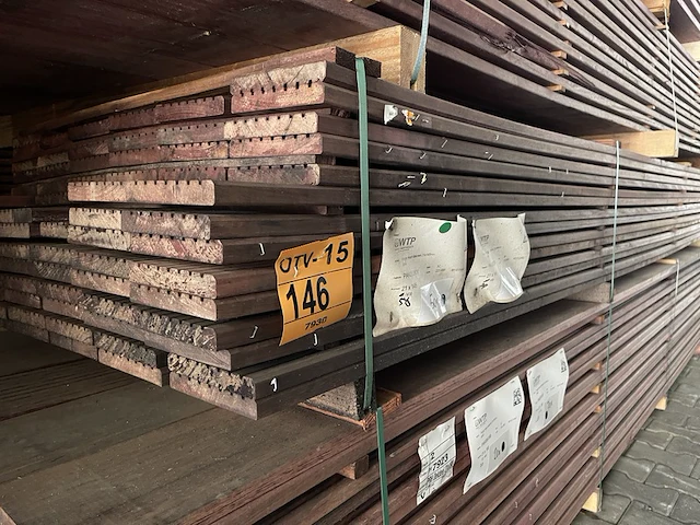 Ca. 79x purple heart vlonderplanken, 21x145mm, lengte 29/400cm, 50/430cm - afbeelding 4 van  4