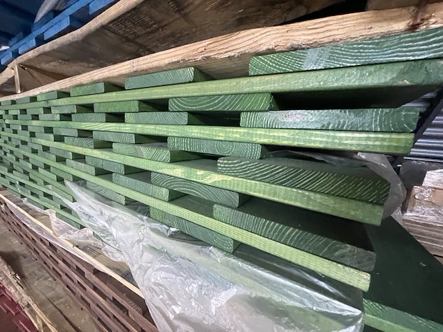Ca. 7x grenen schuttingpanelen groen gecoat, 180x180cm - afbeelding 3 van  3