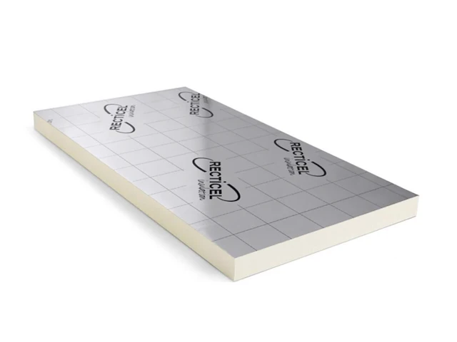 Ca. 80x pir dakplaat 1200x600x50mm rd:2.25(=0,72m²) recticel, eurothane silver - afbeelding 1 van  4