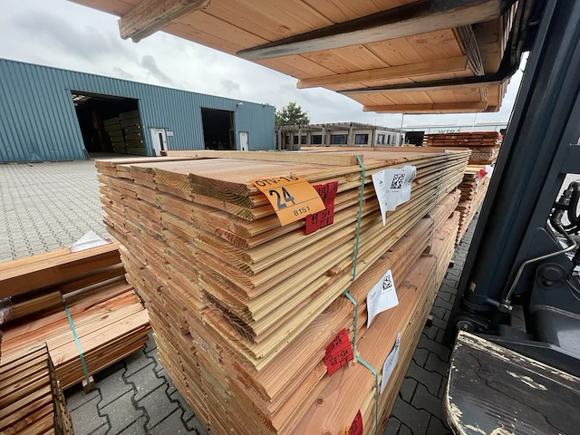 Ca. 89x douglas veer en groef, 18x190mm, lengte 450cm - afbeelding 2 van  3
