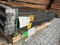 Ca. 89x grenen schuttingplanken geschaafd zwart gecoat, 16x140mm, lengte 180cm - afbeelding 1 van  3