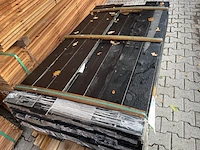 Ca. 89x grenen schuttingplanken geschaafd zwart gecoat, 16x140mm, lengte 180cm - afbeelding 3 van  3