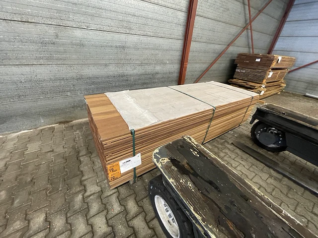 Ca. 89x guyana teak vlonderplanken, 21x145mm, lengte 275cm - afbeelding 4 van  4