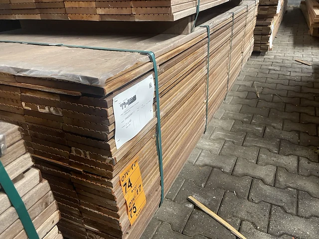 Ca. 89x guyana teak vlonderplanken, 21x145mm, lengte 275cm - afbeelding 4 van  4