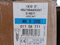 Ca. 900x houtdraaibout, m8x200 - afbeelding 4 van  7