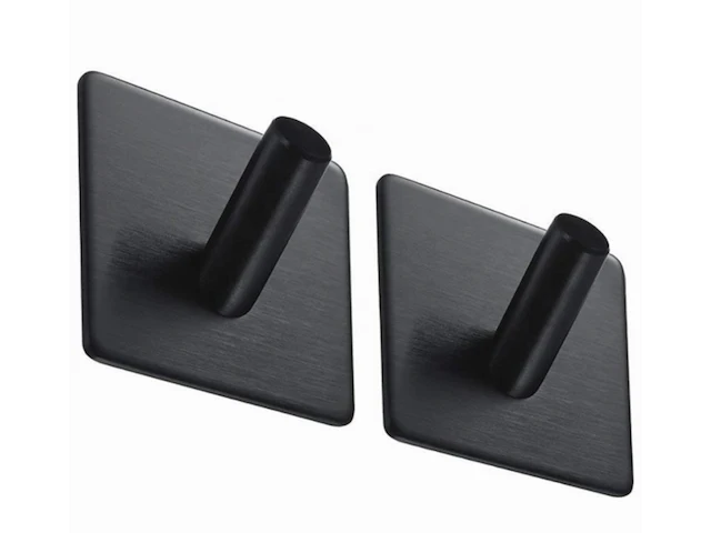 Ca. 90x handdoekhaakjes 2 stuks, zwart - afbeelding 1 van  4