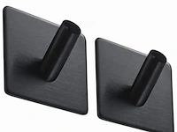 Ca. 90x handdoekhaakjes 2 stuks, zwart - afbeelding 1 van  4