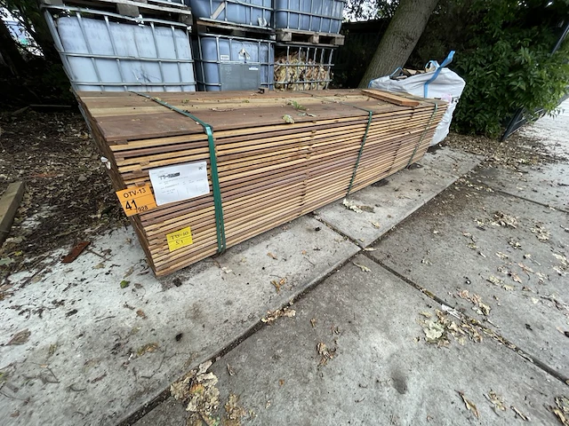 Ca. 91x guyana ipé planken geschaafd, 16x140mm, lengte 300cm - afbeelding 2 van  3