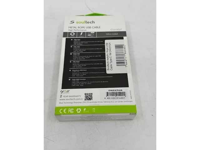 Ca. 95x laadsnoer usb-c soultech, dk037gr - afbeelding 2 van  4