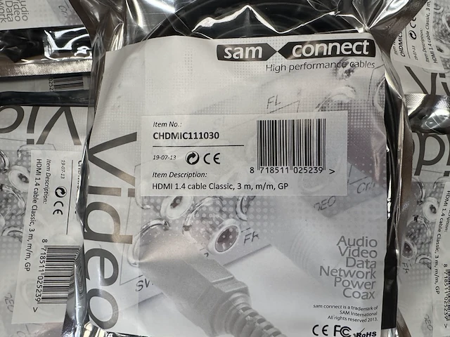Ca. 96x hdmi 1.4 classic series kabel 3 meter, sam creative - afbeelding 3 van  3