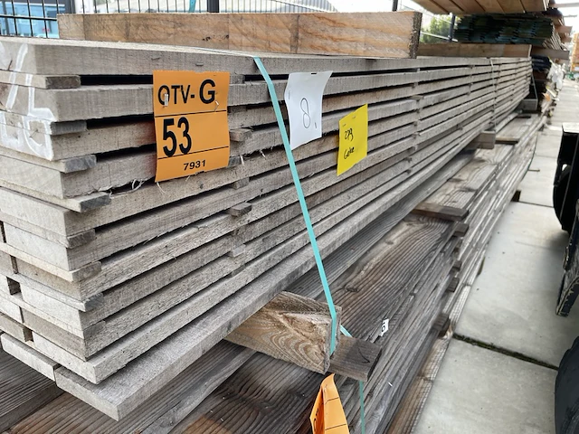Ca. 99x guyana teak beschoeiingsplanken, 20x100mm, lengte 400cm - afbeelding 2 van  3