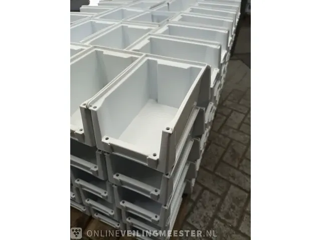 Ca.100x magazijnbakken, grijs / chroom - afbeelding 2 van  4