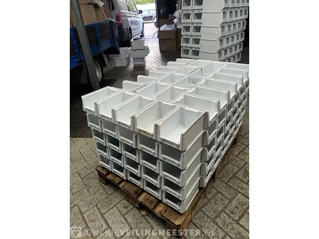 Ca.100x magazijnbakken, grijs / chroom - afbeelding 3 van  4