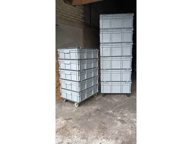 Ca.11x bakken met deksel en dolly engels, grijs / chroom - afbeelding 1 van  4