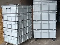 Ca.11x bakken met deksel en dolly engels, grijs / chroom - afbeelding 1 van  4