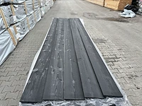 Ca.150x zweeds rabat planken zwart gecoat, 16x195mm, lengte 480cm - afbeelding 1 van  3