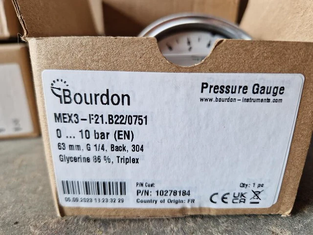 Ca.16x druk meters bourdon, mex3, grijs / chroom - afbeelding 3 van  4