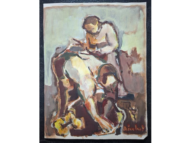 Ca.16x schilderijen kist vol, 16 kunstwerken, 20e eeuw - afbeelding 4 van  19