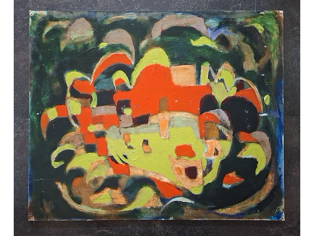 Ca.16x schilderijen kist vol, 16 kunstwerken, 20e eeuw - afbeelding 6 van  19