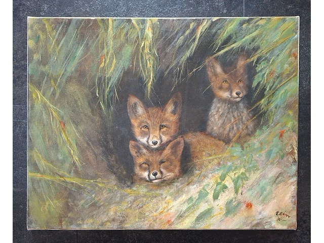 Ca.16x schilderijen kist vol, 16 kunstwerken, 20e eeuw - afbeelding 9 van  19