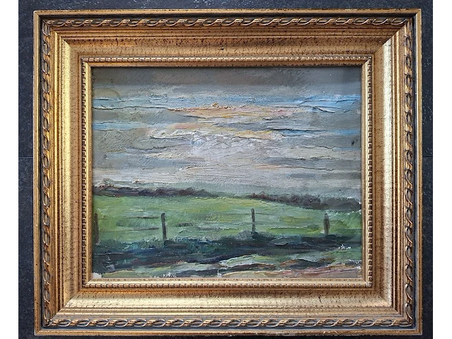 Ca.16x schilderijen kist vol, 16 kunstwerken, 20e eeuw - afbeelding 13 van  19