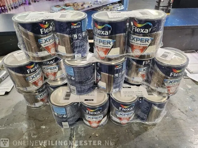 Ca.20x flexa expert houtlak zijdeglans flexa, ral 9001 - afbeelding 3 van  5