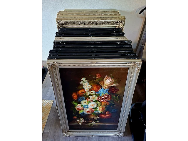 Ca.24x verzameling bloemen, 24 schilderijen, 20e eeuw - afbeelding 1 van  6
