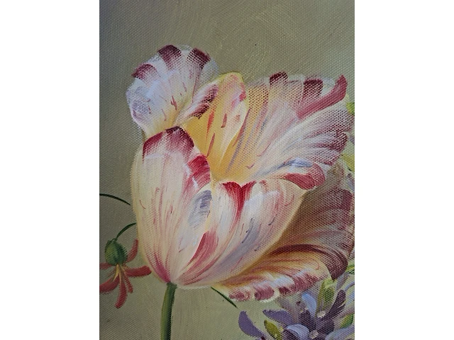 Ca.24x verzameling bloemen, 24 schilderijen, 20e eeuw - afbeelding 3 van  6