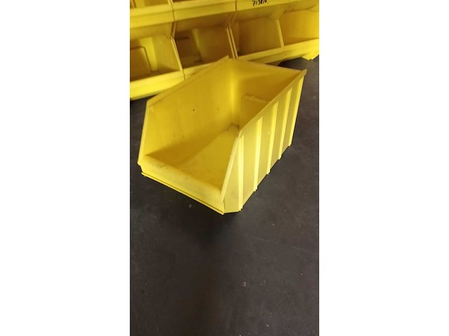 Ca.75x magazijnbakken met grijp opening overtoom, geel - afbeelding 3 van  8
