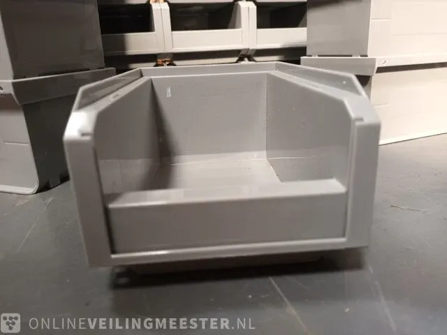 Ca.87x demo magazijnbakken, grijs / chroom - afbeelding 2 van  4
