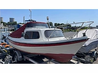 Cabin boat 40 hp mercury open deck consoleboot en visboot - afbeelding 1 van  10