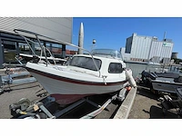 Cabin boat 40 hp mercury open deck consoleboot en visboot - afbeelding 3 van  10