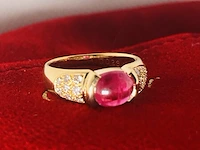 Cabochon robijnen 1.96 ct dames ring - 18kt goud - afbeelding 2 van  7
