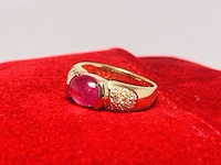 Cabochon robijnen 1.96 ct dames ring - 18kt goud - afbeelding 4 van  7