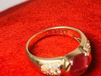 Cabochon robijnen 1.96 ct dames ring - 18kt goud - afbeelding 6 van  7