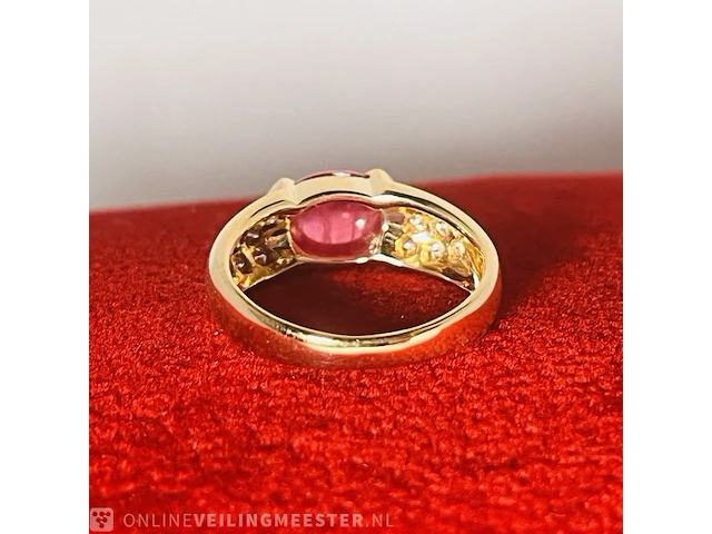 Cabochon robijnen 1.96 ct dames ring - 18kt goud - afbeelding 7 van  7