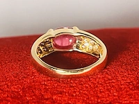 Cabochon robijnen 1.96 ct dames ring - 18kt goud - afbeelding 7 van  7