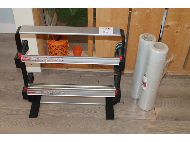 Cadeaupapier dispencer legro met twee rolhouders met breedte 58 cm, hoogte 55 cm en twee rollen folie waarv... - afbeelding 1 van  1