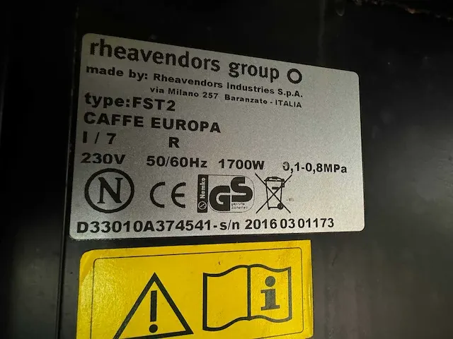 Caffe europa - fst2 - koffieautomaat - vending machine - afbeelding 7 van  12