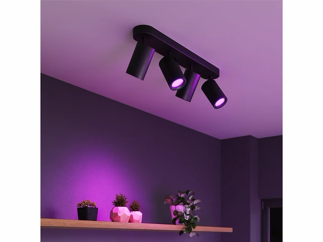 Calex smart plafondlamp 4-lichts slimme opbouwspot ovaal zwart - afbeelding 4 van  4