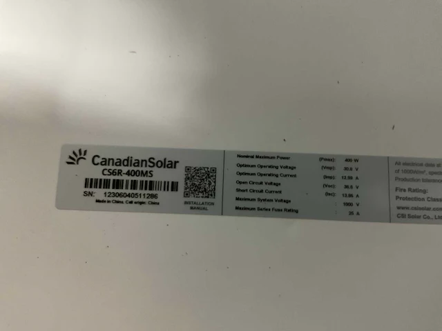 Canadian solar cs6r 400ms zonnepaneel (34x) - afbeelding 4 van  4