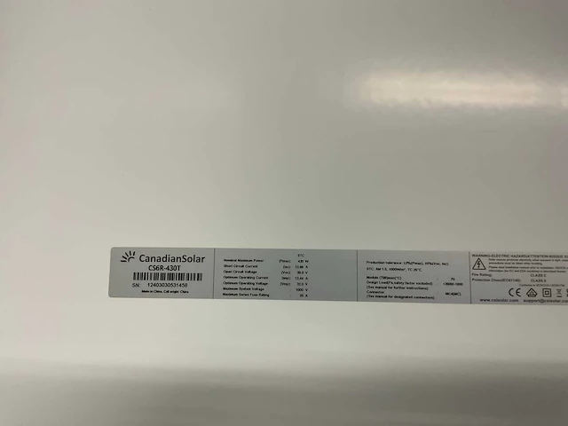 Canadian solar cs6r-430t zonnepaneel (8x) - afbeelding 6 van  6