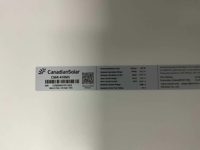 Canadian solar solar pv module cs6r-410ms zonnepaneel (38x) - afbeelding 3 van  5