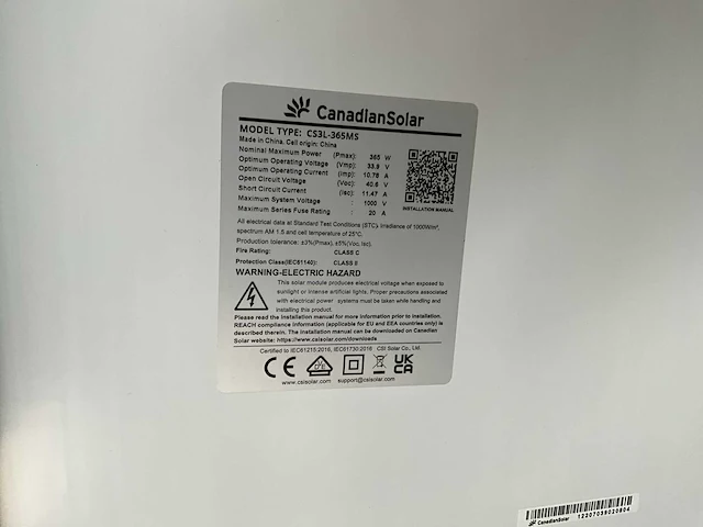 Canadiansolar cs3l-365ms zonnepaneel (20x) - afbeelding 6 van  6