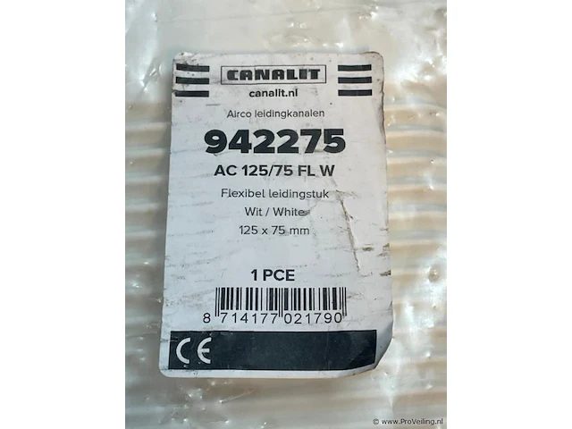 Canalit 942275 ac 125/75 fl w flexibele leidingstuk wit - 125x75 mm - afbeelding 3 van  3