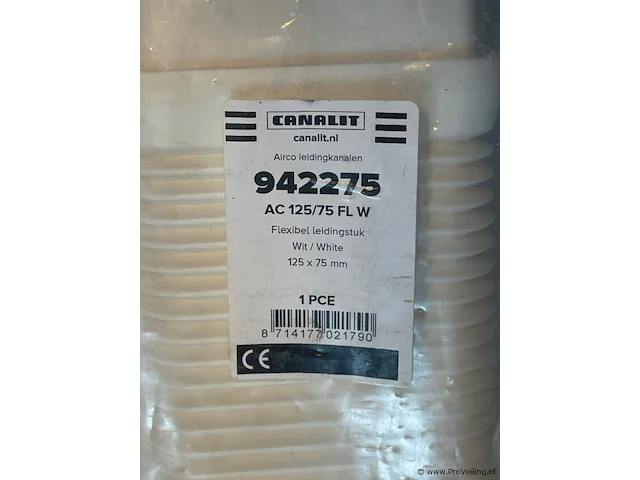 Canalit 942275 ac 125/75 fl w flexibele leidingstuk wit - 125x75 mm - afbeelding 3 van  3