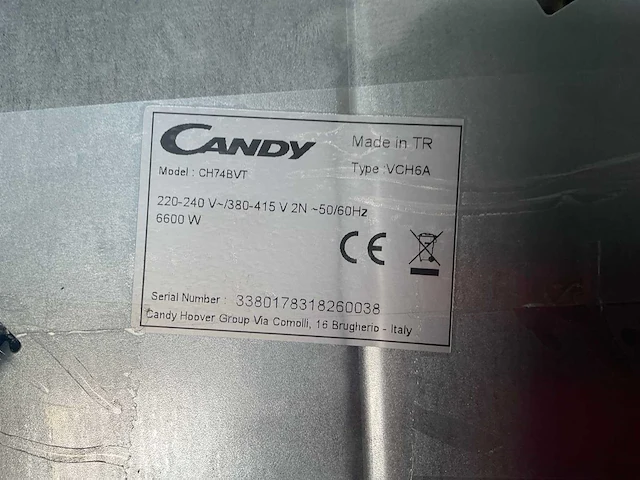 Candy ch74bvt inductie kookplaat - afbeelding 2 van  5