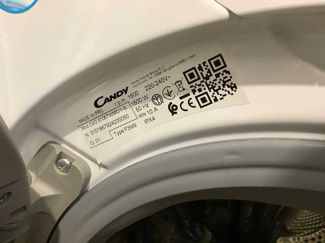 Candy cso 6106twmc/1s wasmachine - afbeelding 4 van  10
