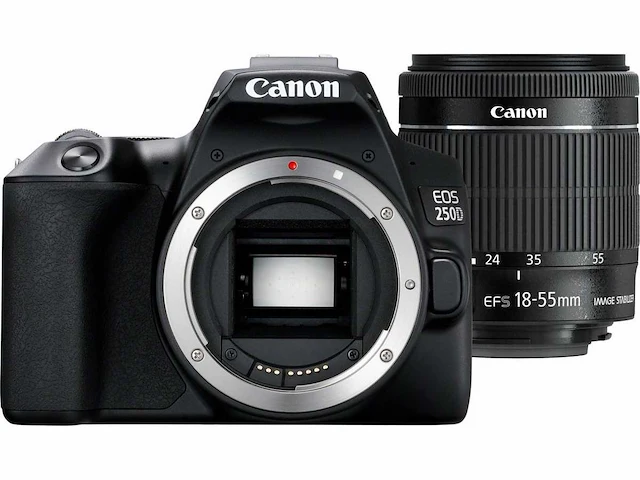 Canon eos 250d + ef-s 18-55mm is stm - zwart - afbeelding 1 van  12